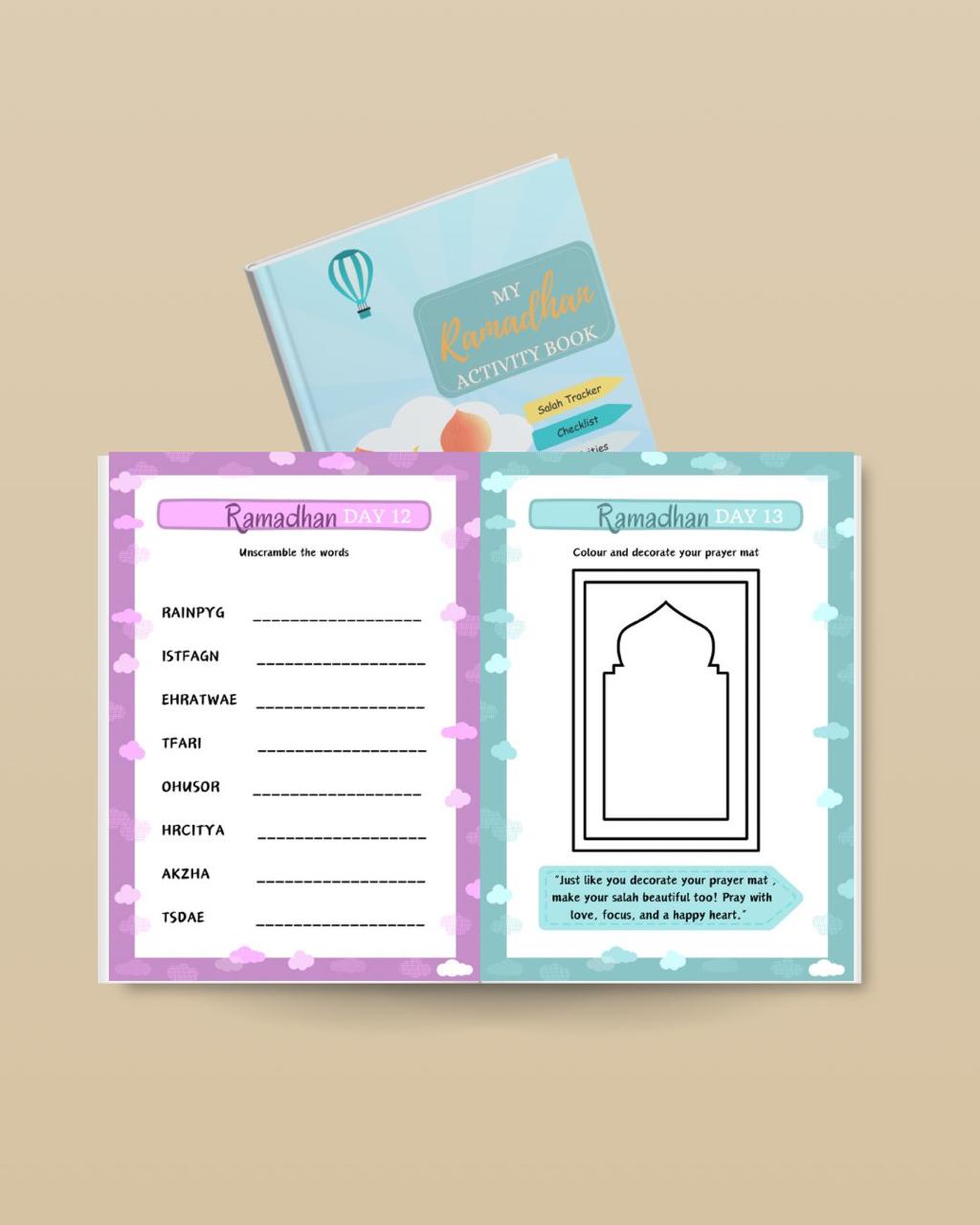 Ramadhan Journal for Kids (Ages 4-6) – Fun & interactive Islamic activity book for learning about fasting, prayer, and good habits during Ramadhan.