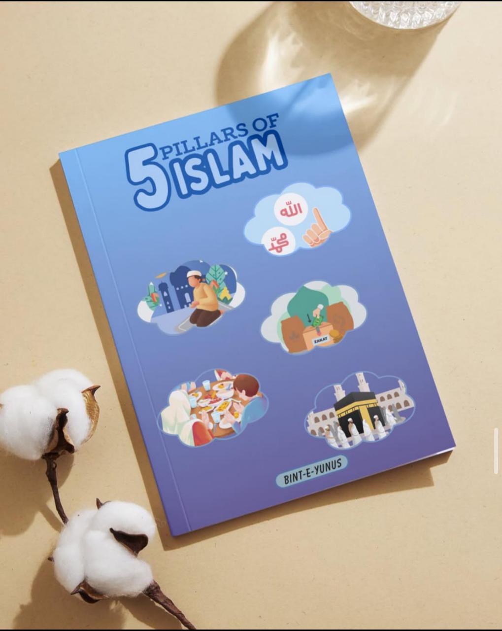 5 Pillars of Islam – Interactive Islamic book for kids teaching faith, prayer, fasting, charity, and pilgrimage.